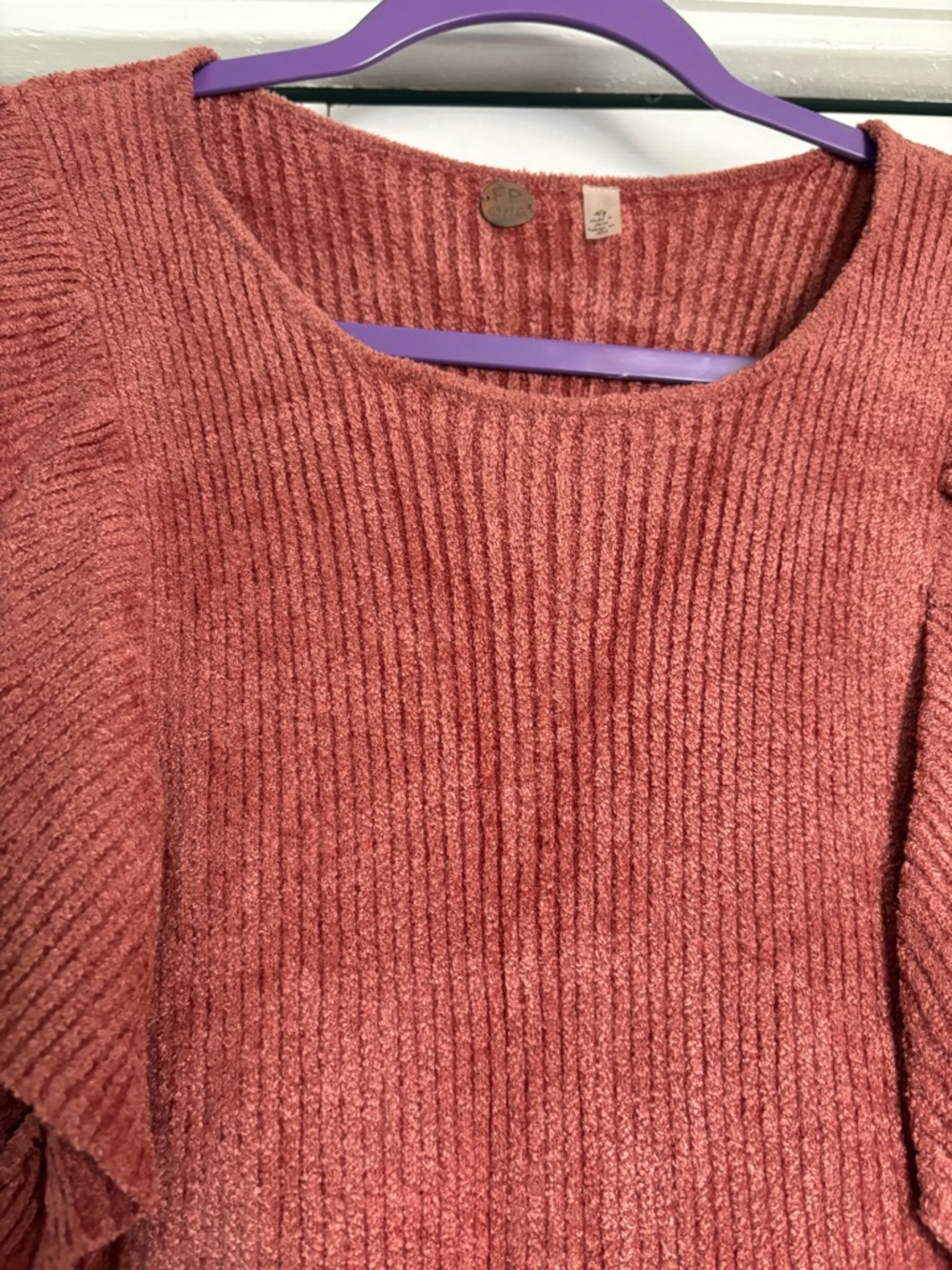 Free People | Ribbed Flutter Sleeve Top - Picture 3 of 6